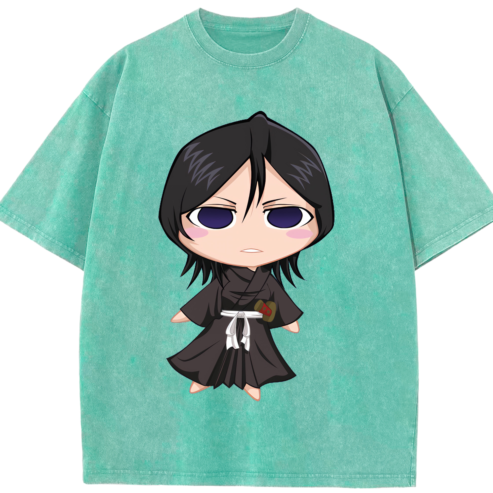 （画像用） ブリーチ 朽木ルキア BLEACH Kuchiki Rukia 綿100% ヴィンテージ風 半袖Tシャツ（フロントプリント）